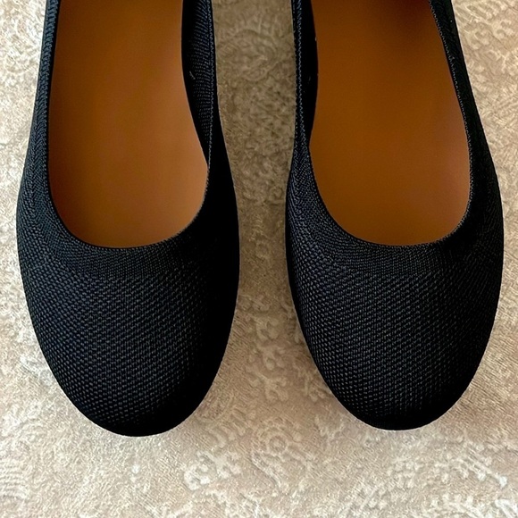 Brand New Black Soft Knit Round Toe Ballet Flats Slip On Office Business Casual - Picture 3 of 11